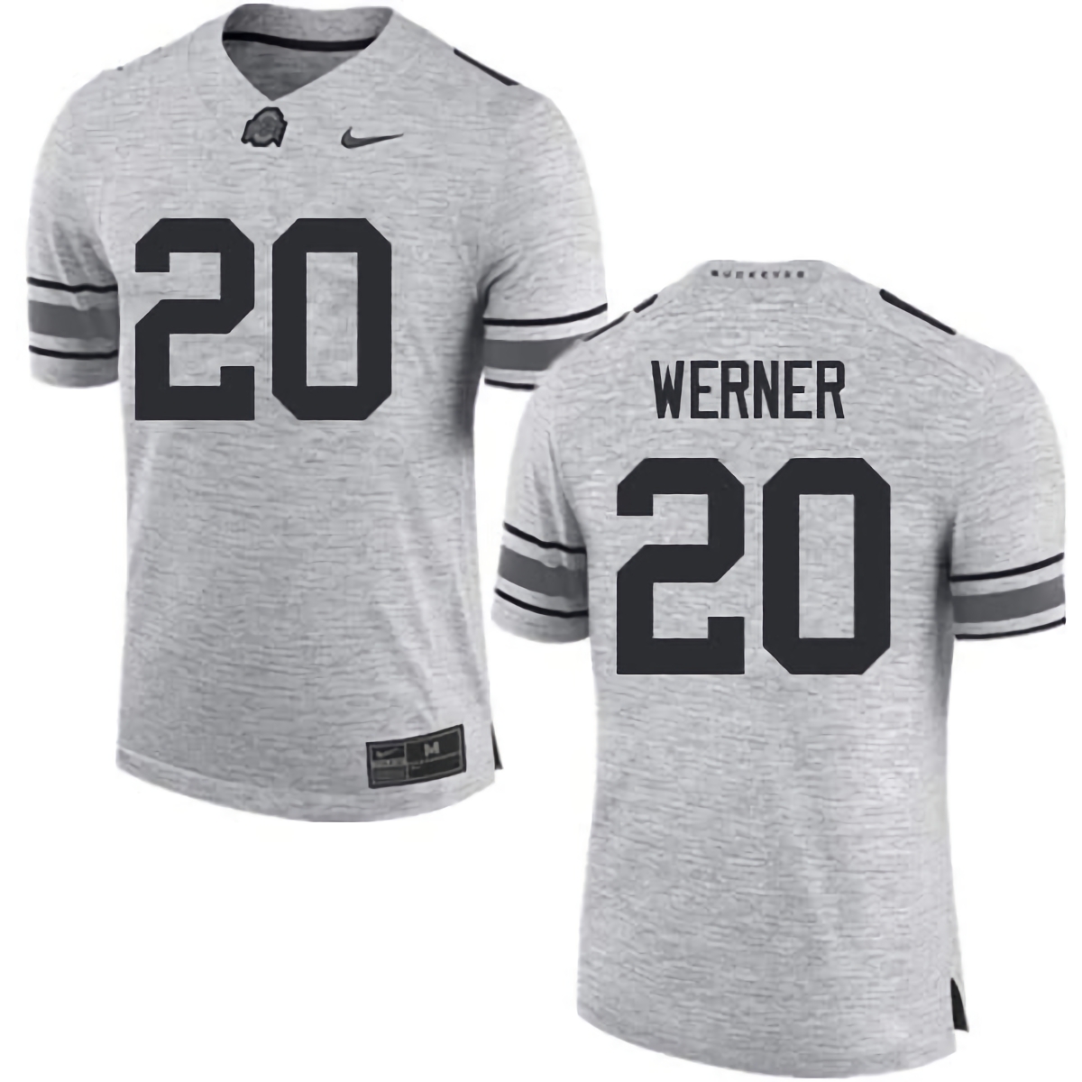 Pete Werner Ohio State Buckeyes Men's NCAA #20 Nike Gray College Stitched Football Jersey CRB5256HR